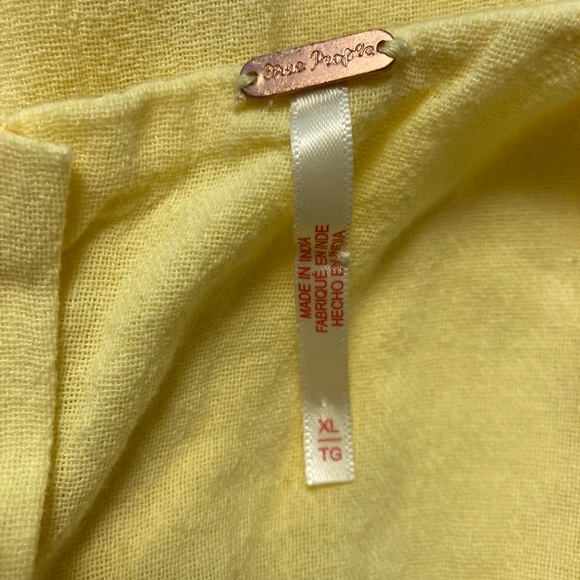 Free People Viva Mini Dress In A Peek A Boo Elegant Yellow Sundress Size XL - Picture 9 of 13